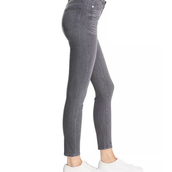 Paige Hoxton High Rise Ankle Skinny Jeans in Gray Peaks - Picture 3 of 6